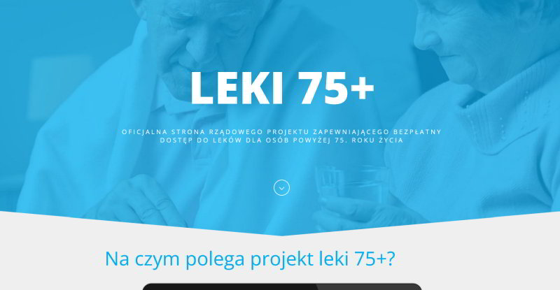 Zrzut ekranu strony internetowej 75 plus