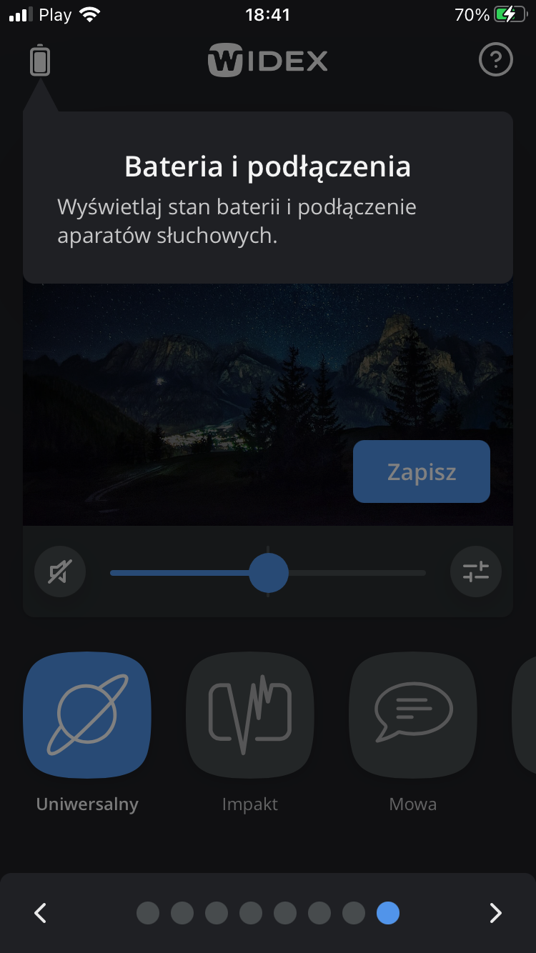 Ilustracja przedstawia szczegółowy stan baterii. 
